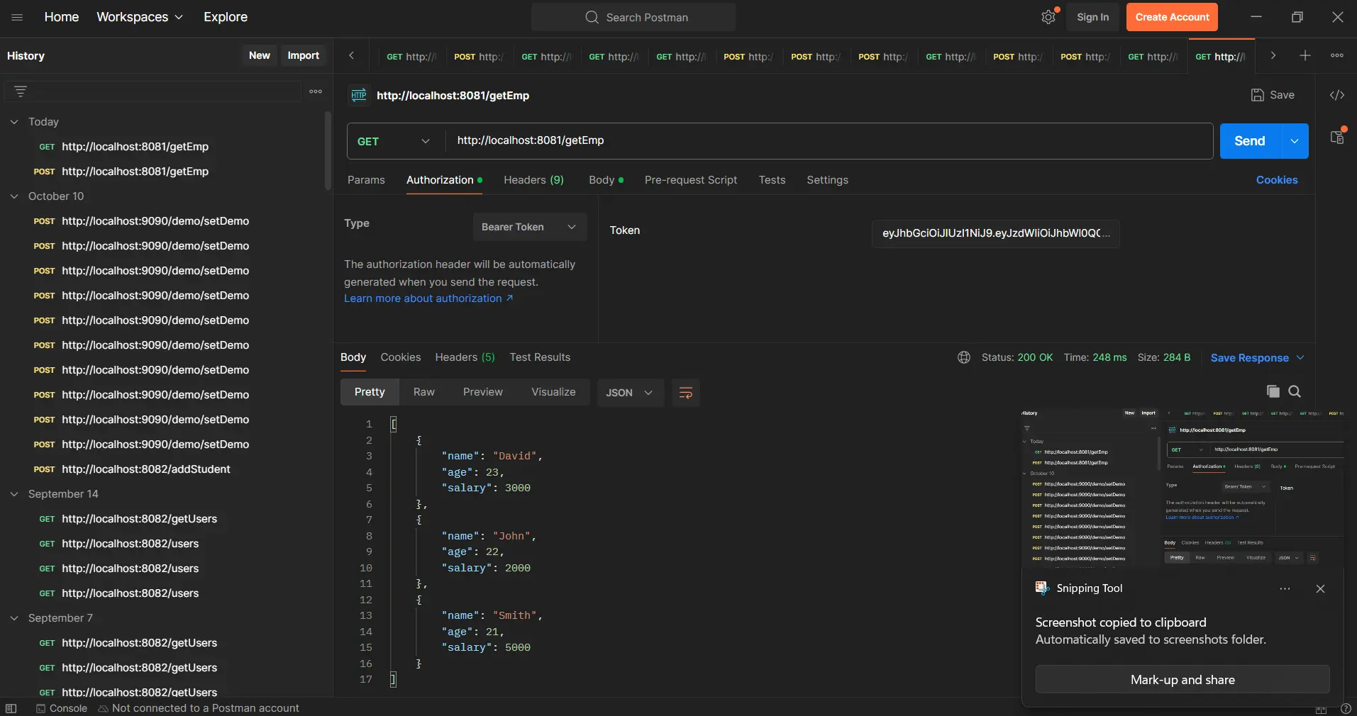 API testing using postman