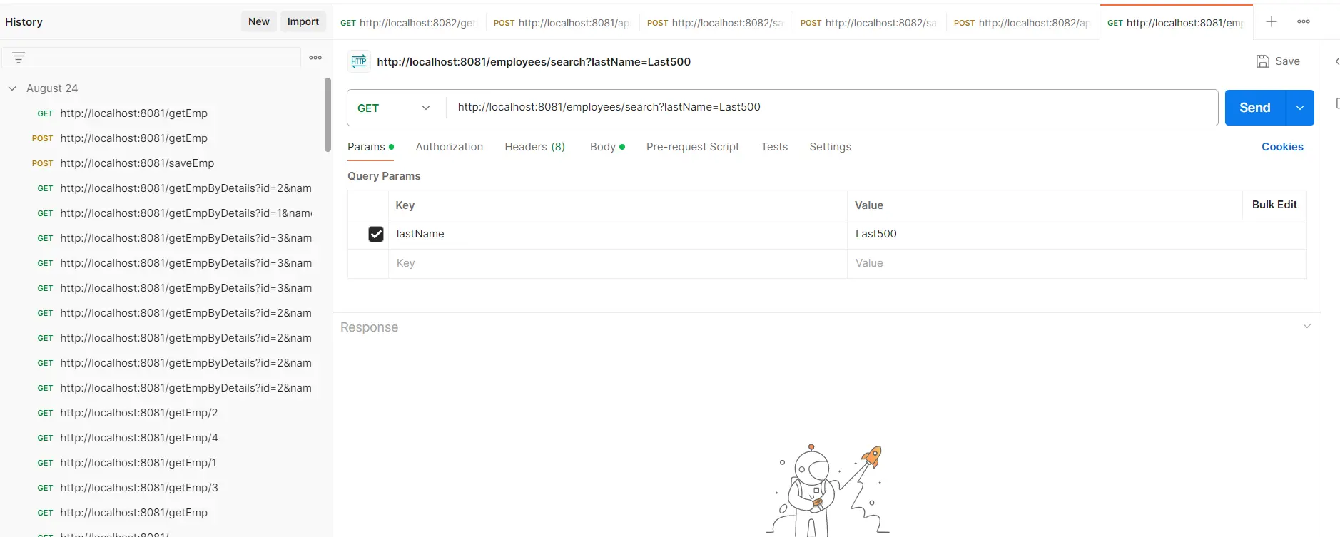 Postman Api Calling By LastName